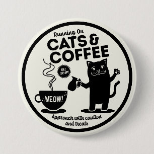 Hardlopen op Katten en Koffie Ronde Button 7,6 Cm