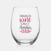 Hardlopen op wijn en kerstfeest wijnglas zonder voet (Voorkant)