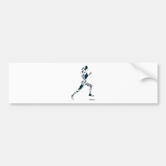 Hardlopen Silhouette - Bloem Bumpersticker (Voorkant)