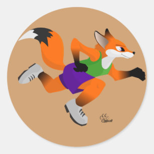 Hardlopen Toon Fox Sticker