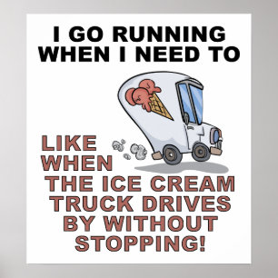Hardlopen Voor Ijsjes Grappige Poster