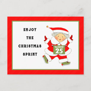Hardlopende mevrouw Claus Feestdagenkaart