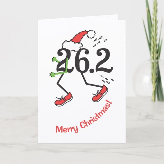 Hardloper 26.2 Marathon Kerst Kaart (Voorkant)