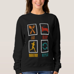 Hardloper EAT SLEEP MARATHON HERHALEN Hardlopen Fu Trui