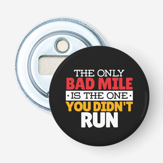 Hardloper - Grappige slechte kilometer hardloop ci Button Flesopener (Voorkant)