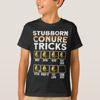 Hardnekkige Conure Parrot Tricks In Groene Wang Pi T-shirt