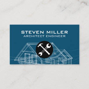 Hardware Blauwe afdrukschema's architect Visitekaartje