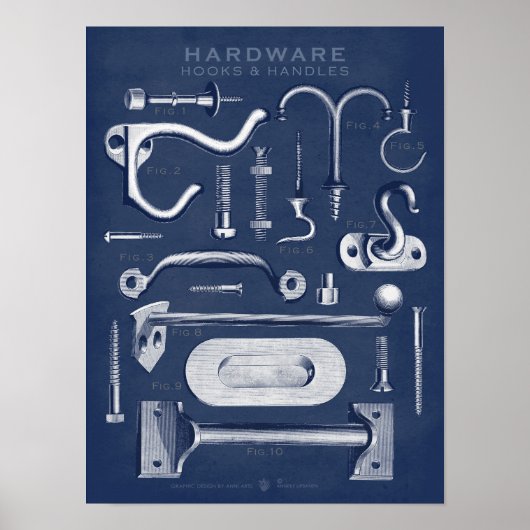 hardware Poster Hooks-Handles Denim Dark (Voorkant)