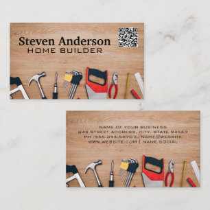 Hardware Tools op Tafel QR Code Visitekaartje
