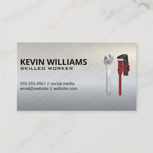 Hardwarehulpmiddelen | Metallic achtergrond Visite Visitekaartje (Voorkant)