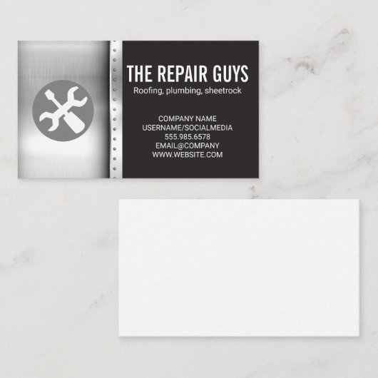 Hardwaretools | Moersleutel schroevendraaier Visitekaartje (Voorkant / Achterkant)