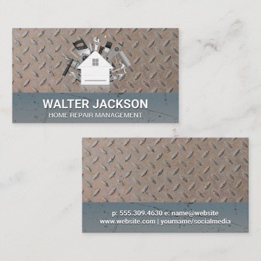 Hardwaretools | Staal en Grunge Metaal Visitekaartje (Voorkant / Achterkant)