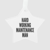 hardwerkend Man voor onderhoud Ornament (achterkant)