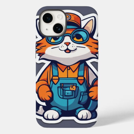 Hardwerkende kattenwerker Case-Mate iPhone case (Achterkant)