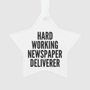 hardwerkende krantenbezorger ornament