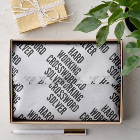 Hardwerkende kruiswoordraadsel tissuepapier (Geschenk)