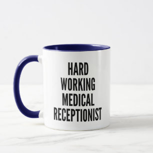 hardwerkende medische receptioniste mok