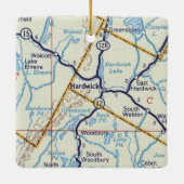 Hardwick Vermont kaart Keramisch Ornament (Achterkant)