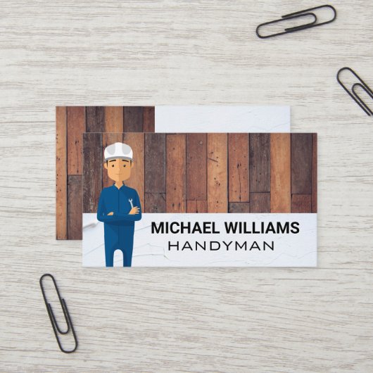 Hardwood Floors | Spackle | Handyman Person Visitekaartje (Voorkant / Achterkant in situ)