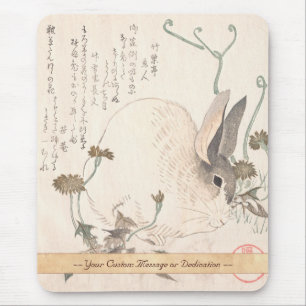 Hare and Dandelion, Kubo Shunman, Japanse kunst Muismat