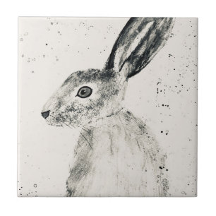 Hare bosbouwhuisdieren konijn  tegel tegeltje