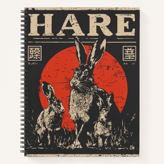  Hare Duo in Moonlight Scene Notitieboek (Voorkant)