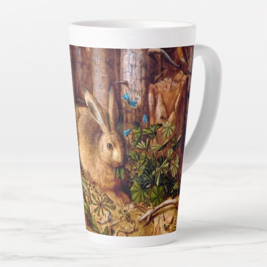 Hare in Forest Hans Hoffmann Rabbit Painting Latte Mok (Rechterhoek)