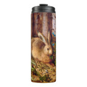 Hare in Forest Hans Hoffmann Rabbit Painting Thermosbeker (Voorkant)