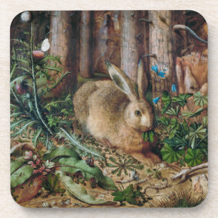  hare in het bos - Hans Hoffmann Bier Onderzetter