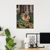  hare in het bos - Hans Hoffmann Poster (Thuiskantoor)