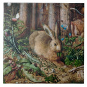  hare in het bos - Hans Hoffmann Tegeltje (Voorkant)