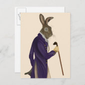 Hare in Paarse munt 2 Briefkaart (Voorkant / Achterkant)