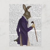 Hare in Paarse munt Briefkaart (Voorkant)