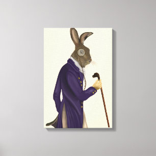 Hare in Paarse munt Canvas Afdruk