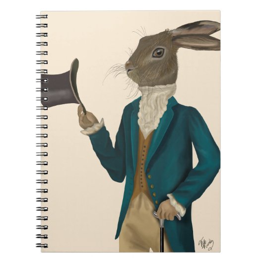 Hare in Turquoise Coat 2 Notitieboek (Voorkant)
