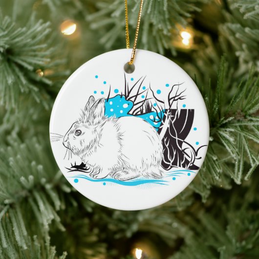Hare Keramisch Ornament (Boom)