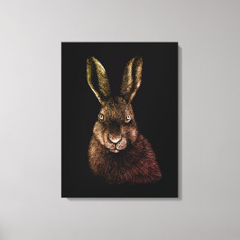 Hare, konijn, tekening canvas afdruk