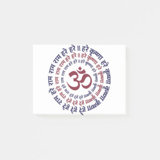 Hare Krishna Aum Om Mantra Symbol Chanting Hinduis Post-it® Notes