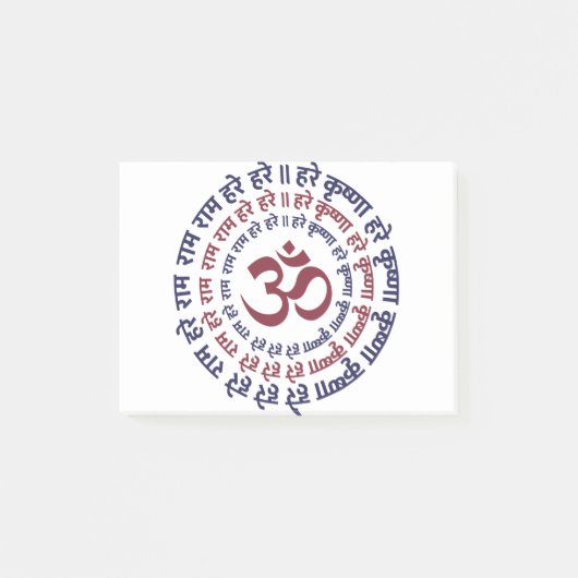 Hare Krishna Aum Om Mantra Symbol Chanting Hinduis Post-it® Notes (Voorkant)