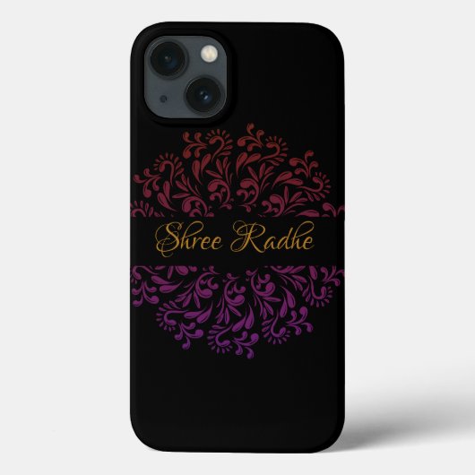 Hare Krishna kunst - Shree Radhe typografie Case-Mate iPhone Case (Achterkant)