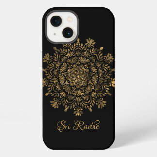 Hare Krishna kunst - Shree Radhe typografie iPhone 13 Hoesje