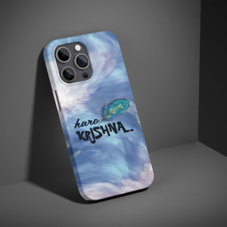 "Hare Krishna" Peacock Feather Hindu iPhone 12 Mini Hoesje
