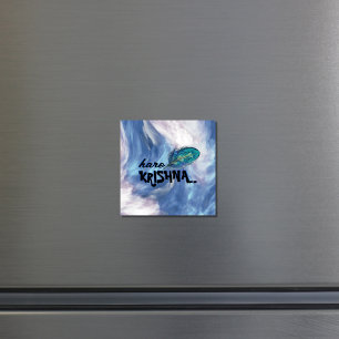 "Hare Krishna" Peacock Feather Hindu Magneet