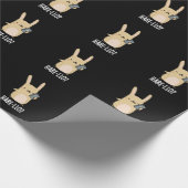 Hare-llo Daar Funny Hare Rabbit Pun Dark BG Cadeaupapier (Hoek)