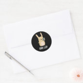 Hare-llo Daar Funny Hare Rabbit Pun Dark BG Ronde Sticker (Envelop)