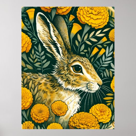 Hare Marigold Poster (Voorkant)