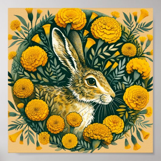 Hare Marigold Poster (Voorkant)