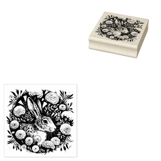Hare Marigold Rubberstempel (Gestempeld)