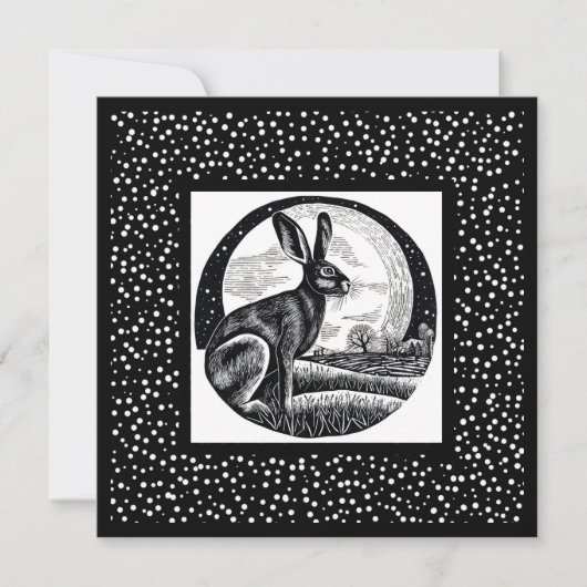 Hare & Moon Night Sky Kaart (Voorkant)