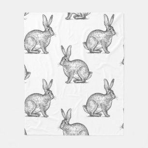 Hare of konijn. Naadloos patroon met bosanima Fleece Deken